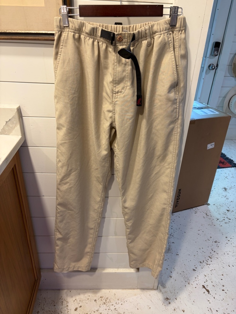 Men's Casual Elastic Waist Chinos in Khaki